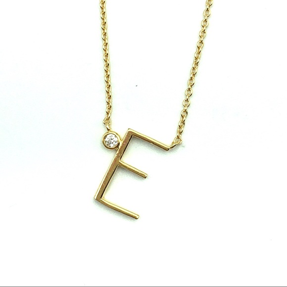 Anthropologie Jewelry - Anthropologie E initial monogram necklace Gold